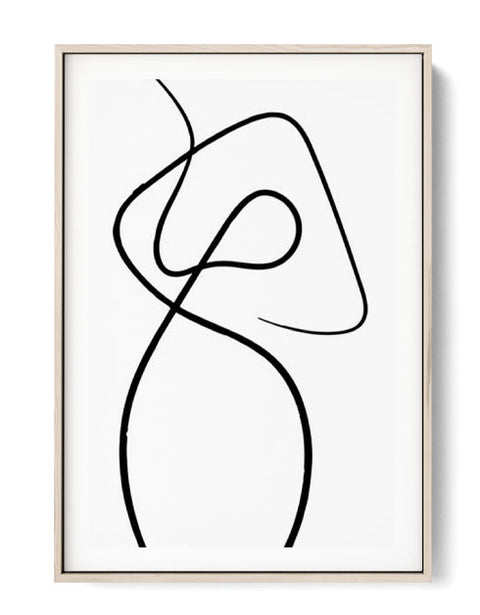 One Line Art No 9 Abstract Poster Canvas Wall Prints Online Oak poster