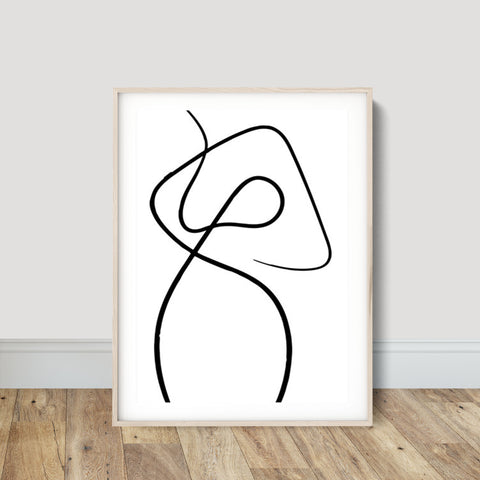 One Line Art No 9 Abstract Poster Canvas Wall Prints Online